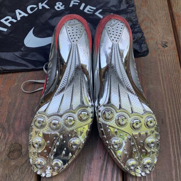 Nike Mens Air Zoom Superfly R3 Running Shoes Gray Red 429931-060 Spikes 13 M - Picture 3 of 9